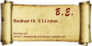 Bednarik Elizeus névjegykártya